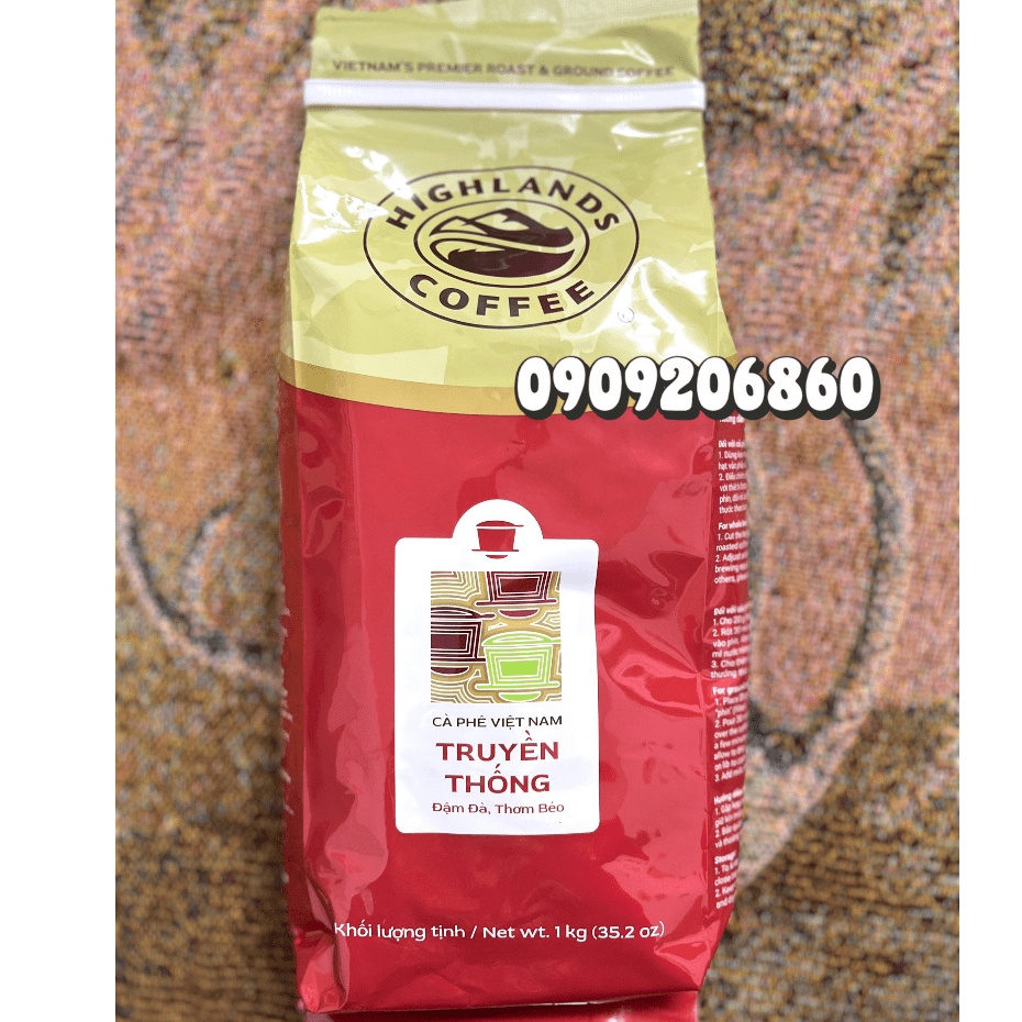 Nguyên chất Cà phê Highland Truyền thống 1KG/ Cà phê nguyên hạt Full City Roast 1KG