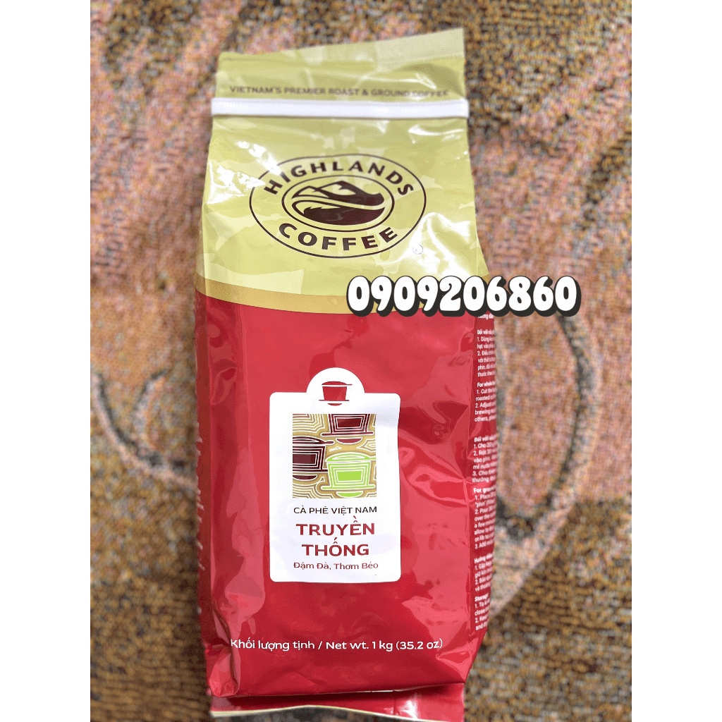 Nguyên chất Cà phê Highland Truyền thống 1KG/ Cà phê nguyên hạt Full City Roast 1KG