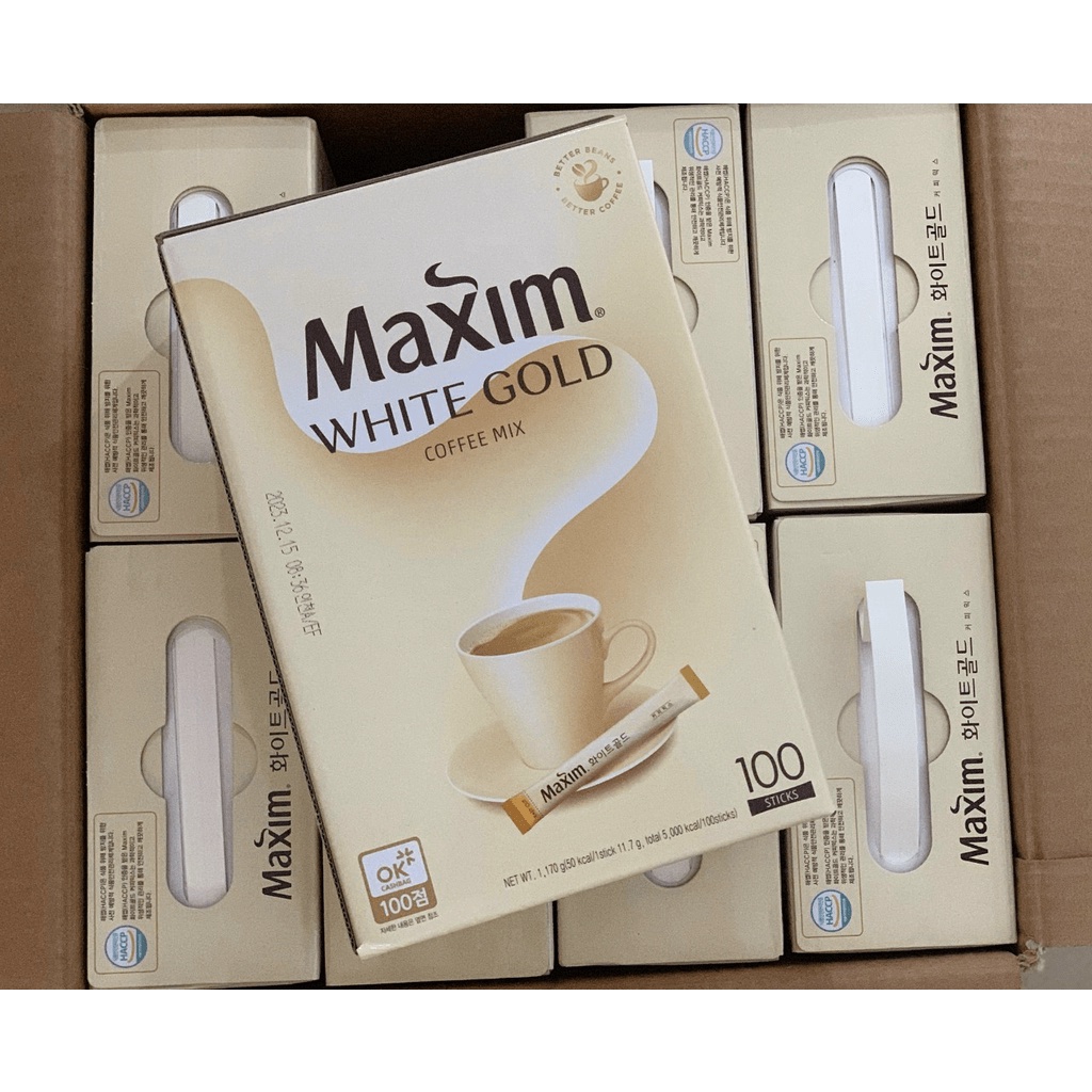 Nguyên chất  Cà Phê Maxim Hàn Quốc Hộp 100 gói