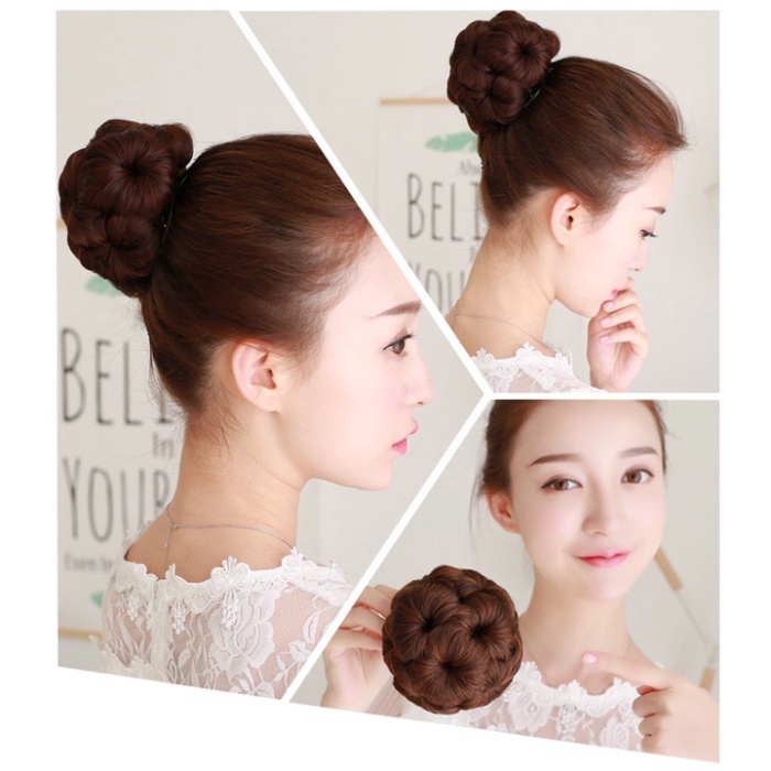 Búi tóc giả trang điểm Trung Niên-Búi hoa không đính kèm đá thời thượng Top1Kids - top1wow_083992