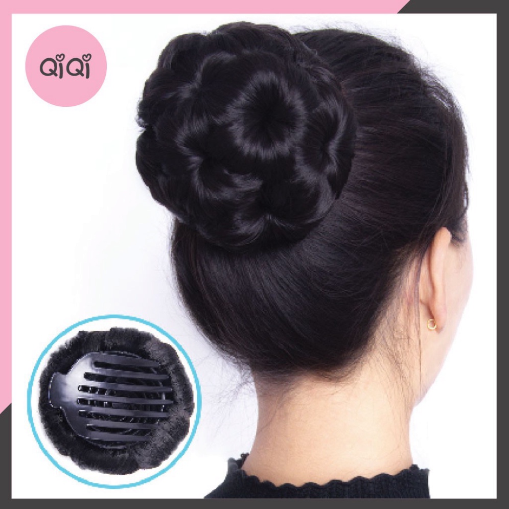 Búi tóc giả trang điểm Trung Niên-Búi hoa không đính kèm đá thời thượng Top1Kids - top1wow_083992