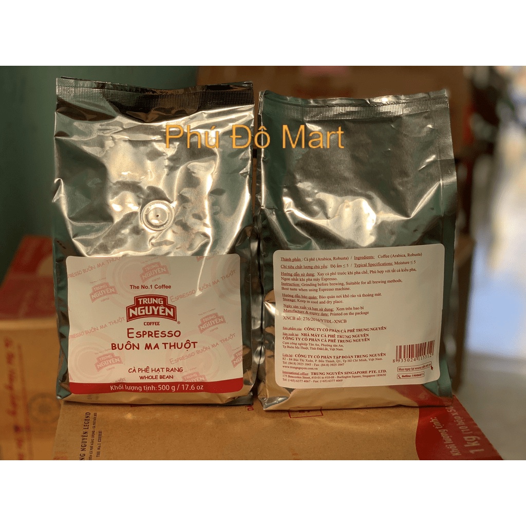 Nguyên chất Cà phê Hạt Pha Máy Trung Nguyên Espresso Buôn Ma Thuột