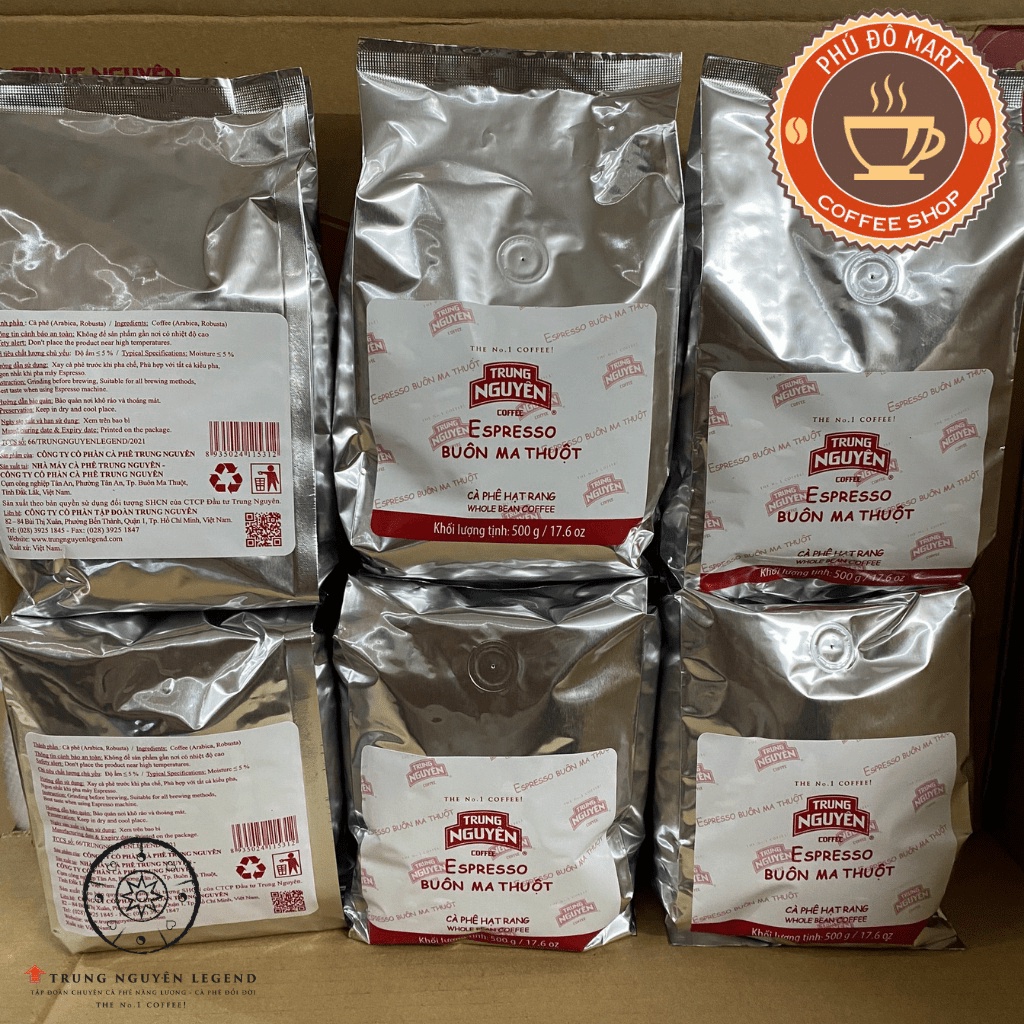 Nguyên chất Cà phê Hạt Pha Máy Trung Nguyên Espresso Buôn Ma Thuột