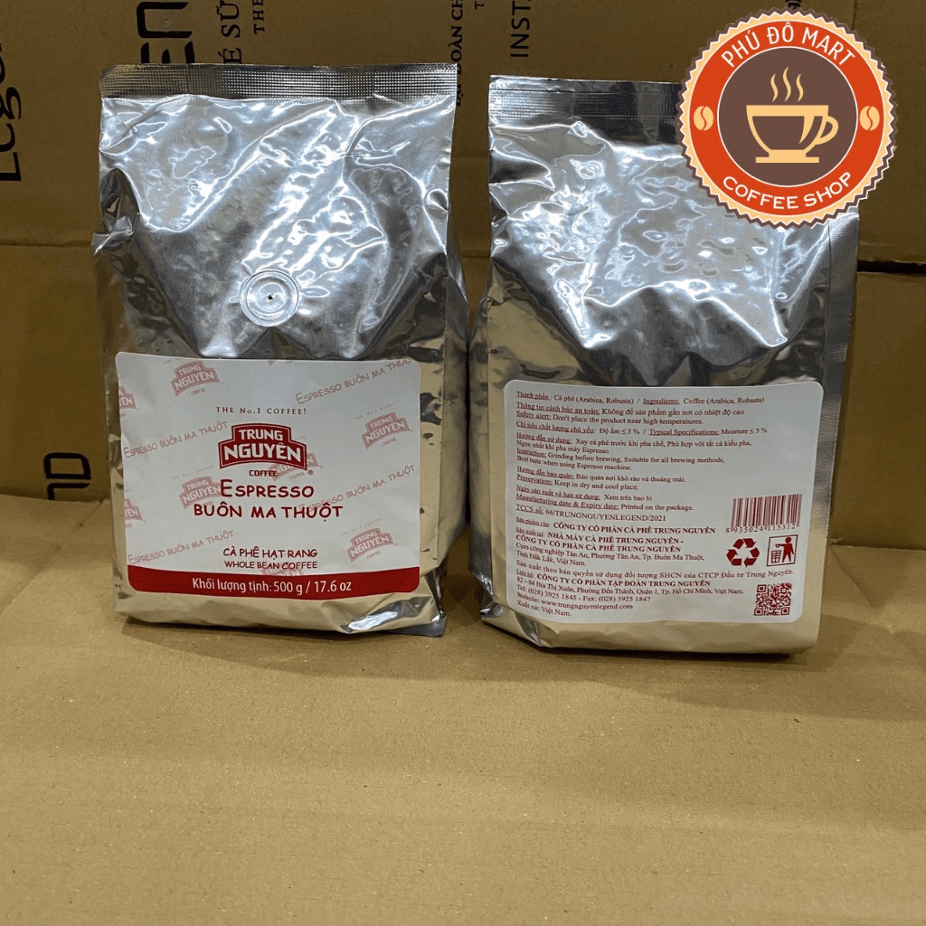 Nguyên chất Cà phê Hạt Pha Máy Trung Nguyên Espresso Buôn Ma Thuột