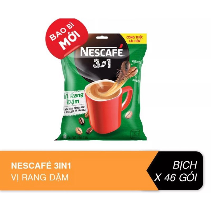 Nguyên chất Nescafe Xanh bịch 46 gói X 17g