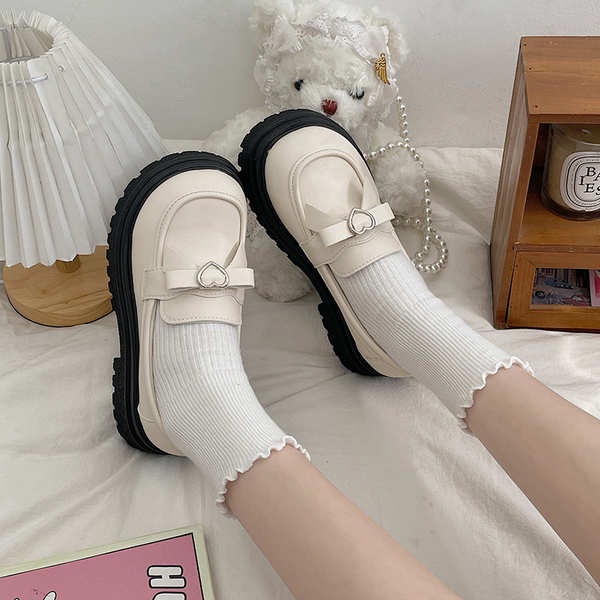 Giày Da Đế Dày Thắt Nơ Phong Cách Mới Mùa Thu 2023 Cho Nữ