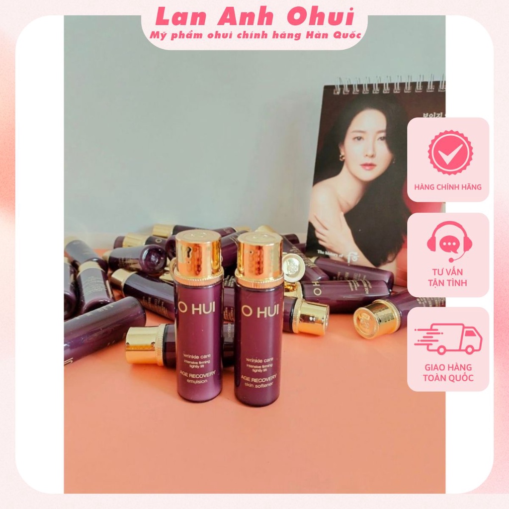 Cặp nước hoa hồng và sữa dưỡng ohui tím 20 ml tách sét