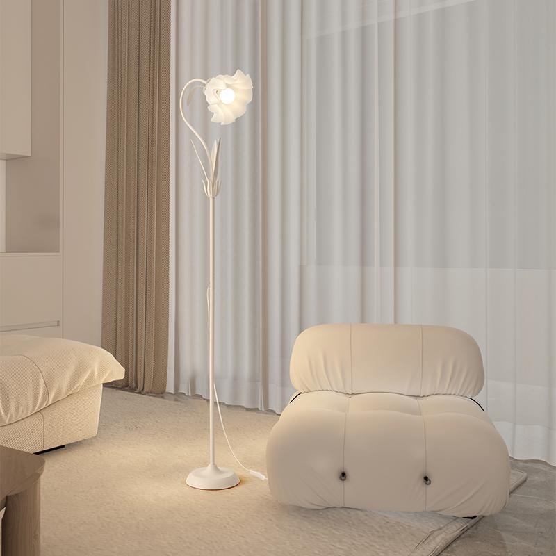 Hoa Đèn Sàn Ghế Sofa Phòng Khách Đèn Đứng Bắc Âu Kem Phong Cách Tối Giản Phòng Ngủ Đèn Ngủ Đèn Bàn Trang Trí