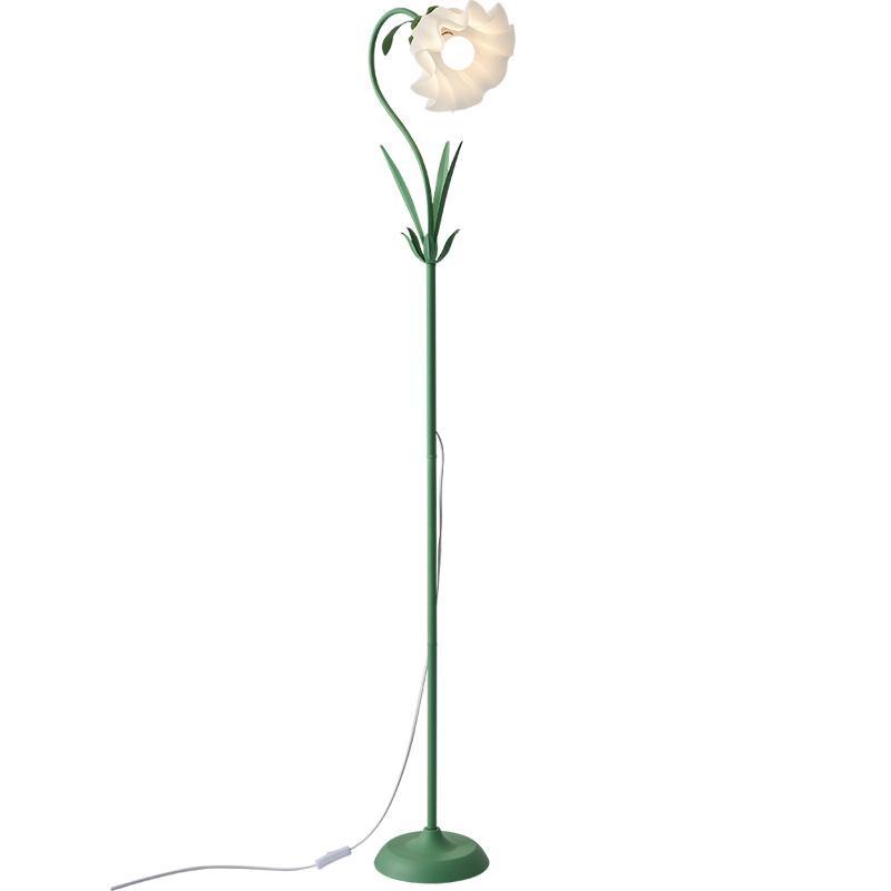 Hoa Đèn Sàn Ghế Sofa Phòng Khách Đèn Đứng Bắc Âu Kem Phong Cách Tối Giản Phòng Ngủ Đèn Ngủ Đèn Bàn Trang Trí