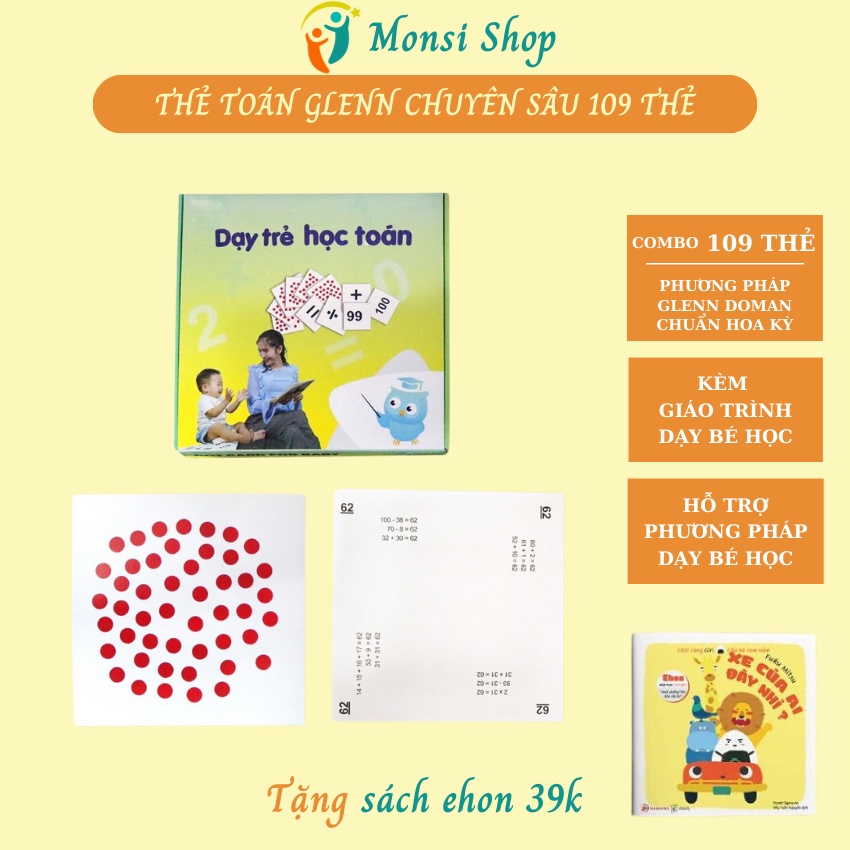 [Bộ 109 thẻ] Flashcard - Thẻ học thông minh Dạy Trẻ Học Toán Chuyên sâu Chuẩn Phương Pháp Glenn Doman Hoa Kỳ