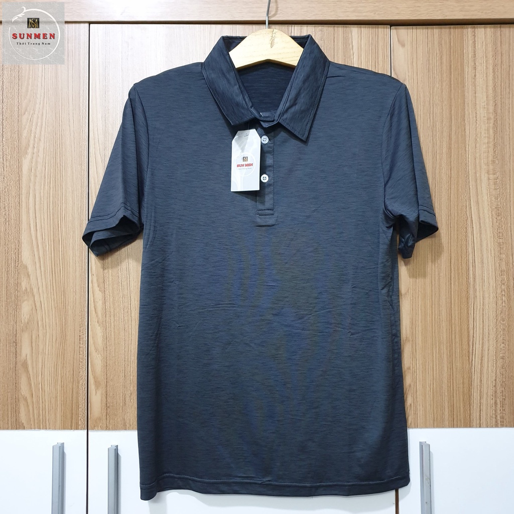 Áo thun polo nam SUNMEN vải thun lạnh co dãn 4 chiều họa tiết mè