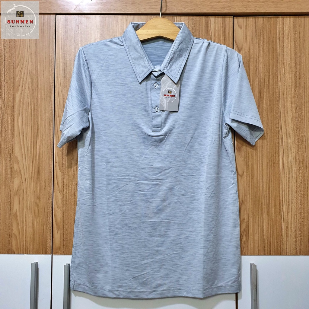 Áo thun polo nam SUNMEN vải thun lạnh co dãn 4 chiều họa tiết mè