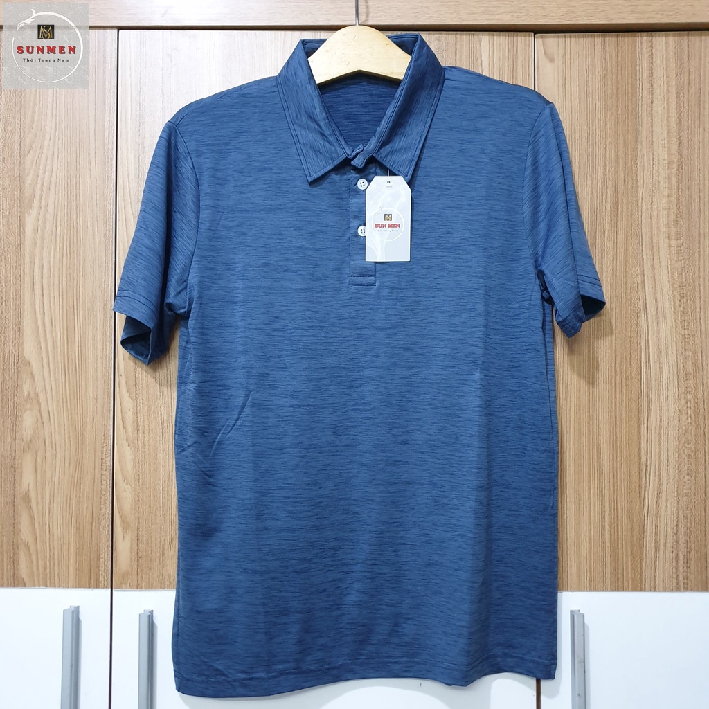 Áo thun polo nam SUNMEN vải thun lạnh co dãn 4 chiều họa tiết mè