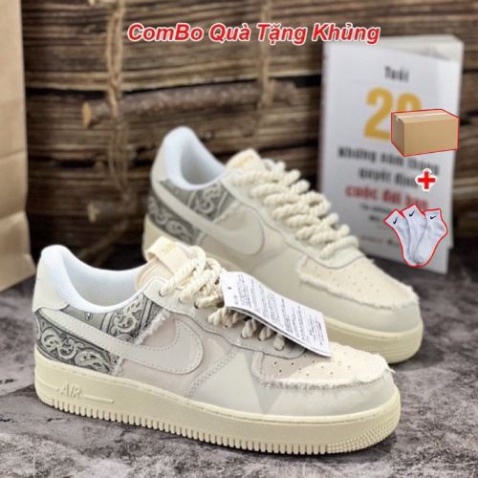Giày sneaker Air Force 1 dây thừng, giày AF1 Custom Travis BigBag bản cao cấp full phụ kiện 2023