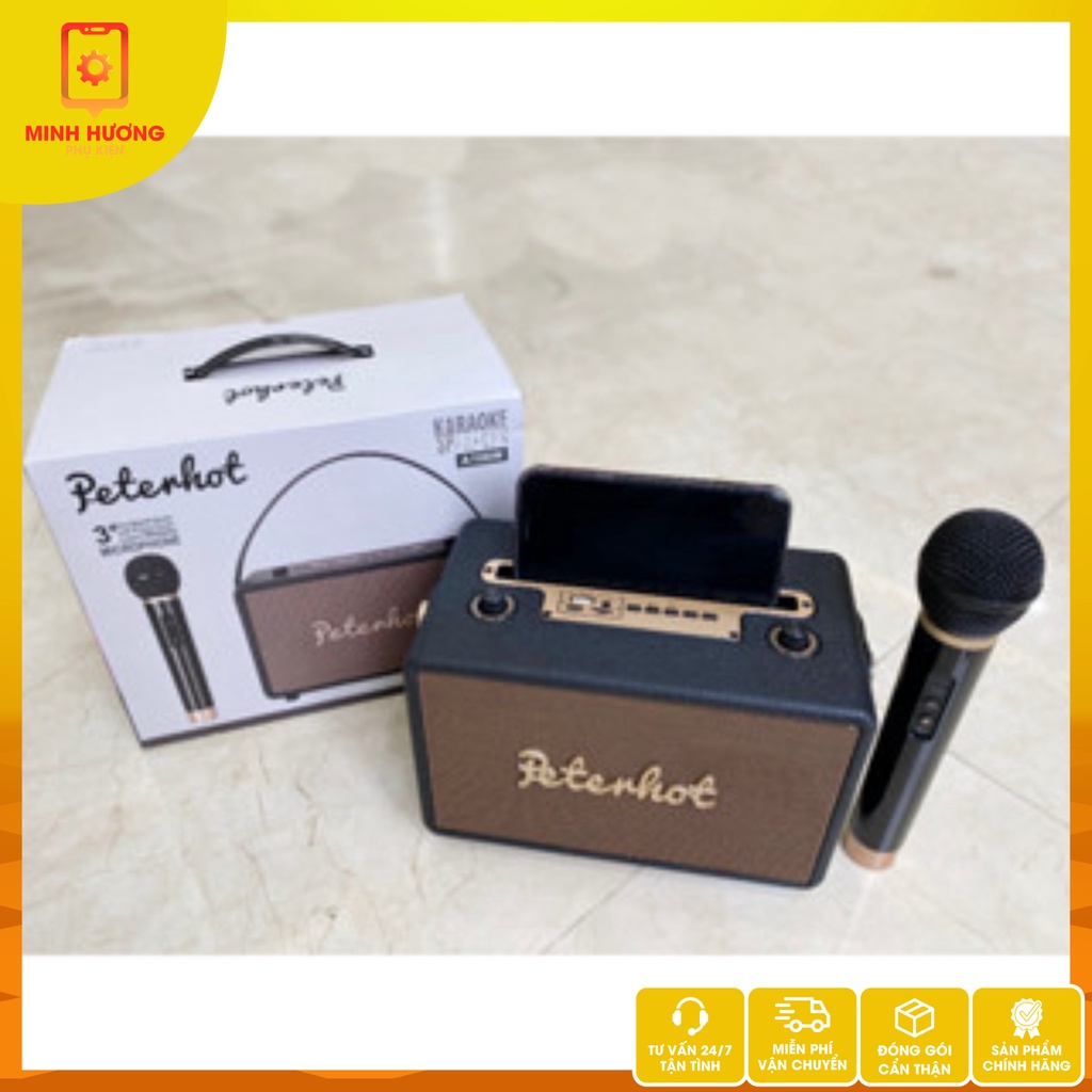Loa Karaoke Bluetooth Mini Peterhot A106W bản mới nhất 2023 với âm thanh siêu đỉnh,loa karaoke không dây kèm micro hát