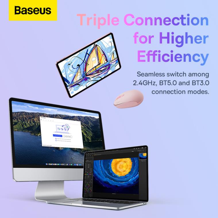 Chuột Không Dây Baseus 1600 DPI Cho Laptop PC