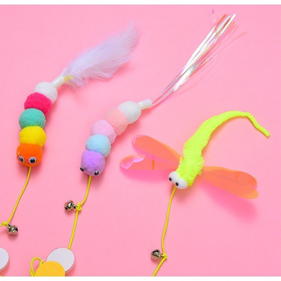 Đồ chơi cho mèo tự chơi dây treo dán trần nhà, đồ chơi mèo đuổi bắt vui nhộn