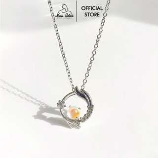 Dây chuyền bạc Miuu Silver, vòng cổ nữ đuôi hồ ly đính đá mặt trăng Moonstone