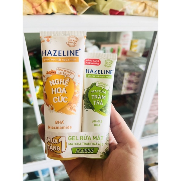 Sữa Rửa Mặt Hazeline Tuýp/100g hàng tặng (Nghệ/Yến Mạch/Matcha)