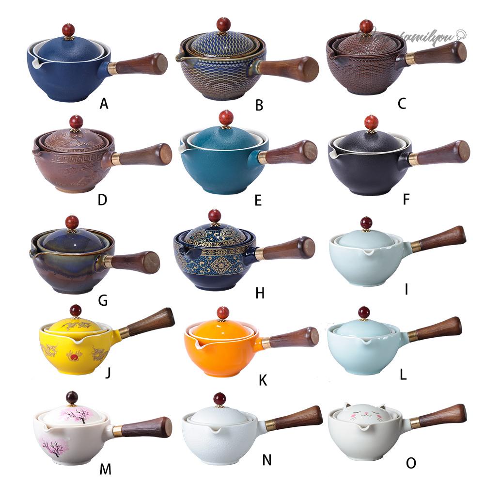 Bộ Ấm Chén Trà Xoay 360 Độ Phong Cách Trung Hoa