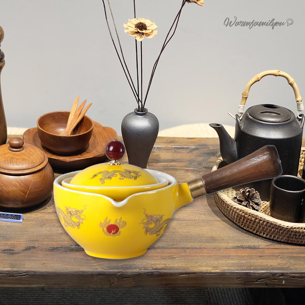 Bộ Ấm Chén Trà Xoay 360 Độ Phong Cách Trung Hoa