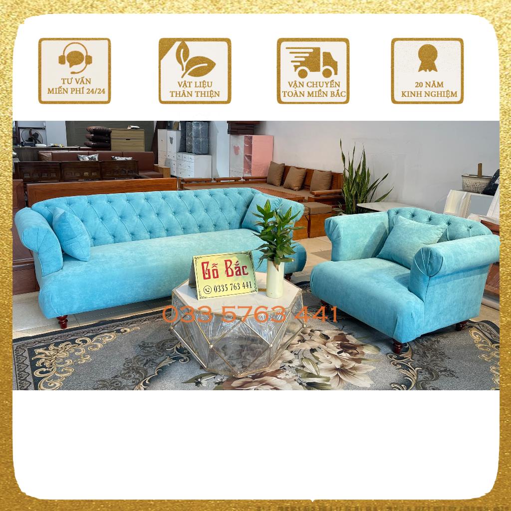 Ghế sofa khung gỗ bọc đệm nỉ da êm ái, màu sắc tùy chọn, chất liệu đệm lò xo cao cấp - inbox shop chọn màu