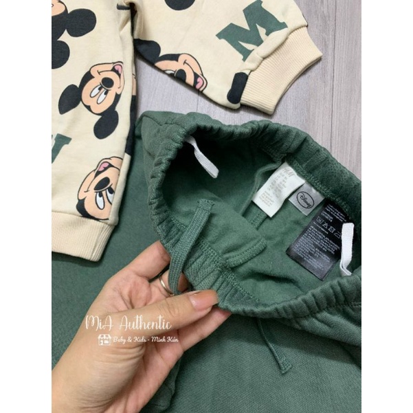 Set quần áo Disney Mickey thu đông HM auth