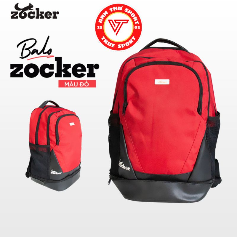 Balo Zocker Thể Thao Chính Hãng 3 Màu Xanh Đen Đỏ