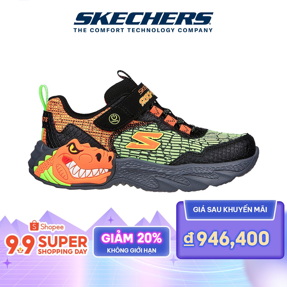 Skechers Bé Trai Giày Thể Thao Dino-Lights - 400615L-BKOR