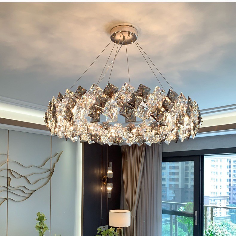 Đèn chùm sang trọngĐèn chùm pha lêĐèn phòng khách sang trọng cao cấpĐèn phòng ngủ không khí tối giản hiện đạiĐèn sáng tạ
