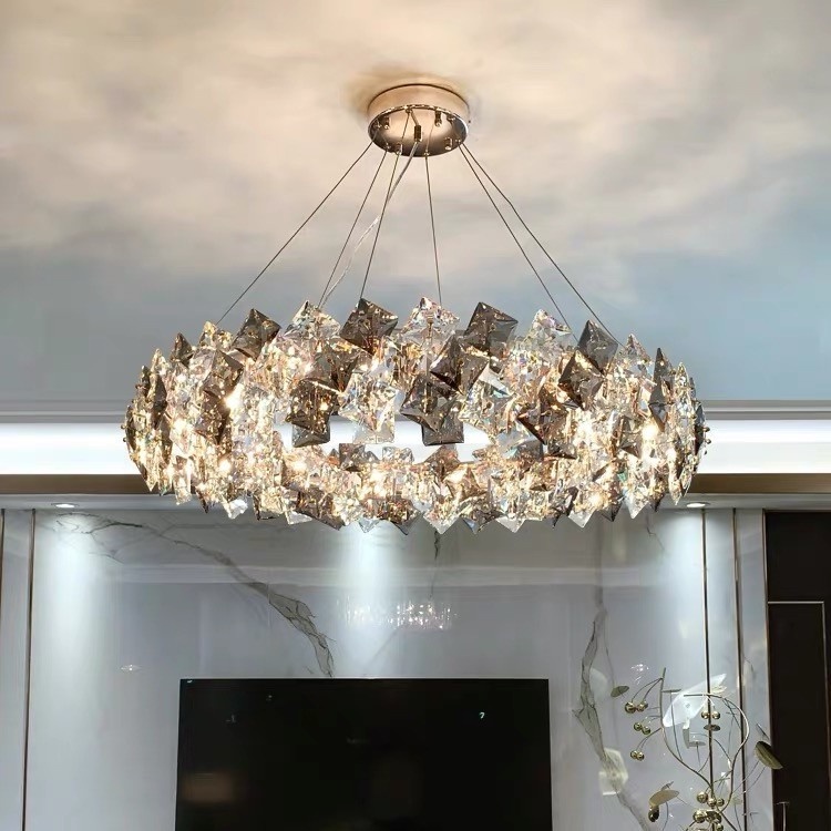 Đèn chùm sang trọngĐèn chùm pha lêĐèn phòng khách sang trọng cao cấpĐèn phòng ngủ không khí tối giản hiện đạiĐèn sáng tạ