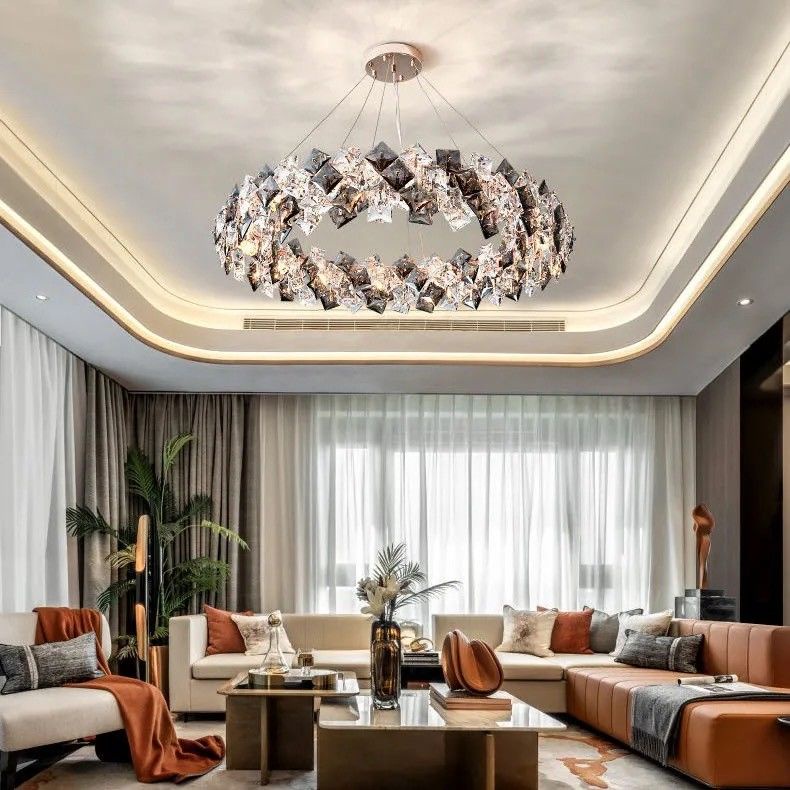 Đèn chùm sang trọngĐèn chùm pha lêĐèn phòng khách sang trọng cao cấpĐèn phòng ngủ không khí tối giản hiện đạiĐèn sáng tạ