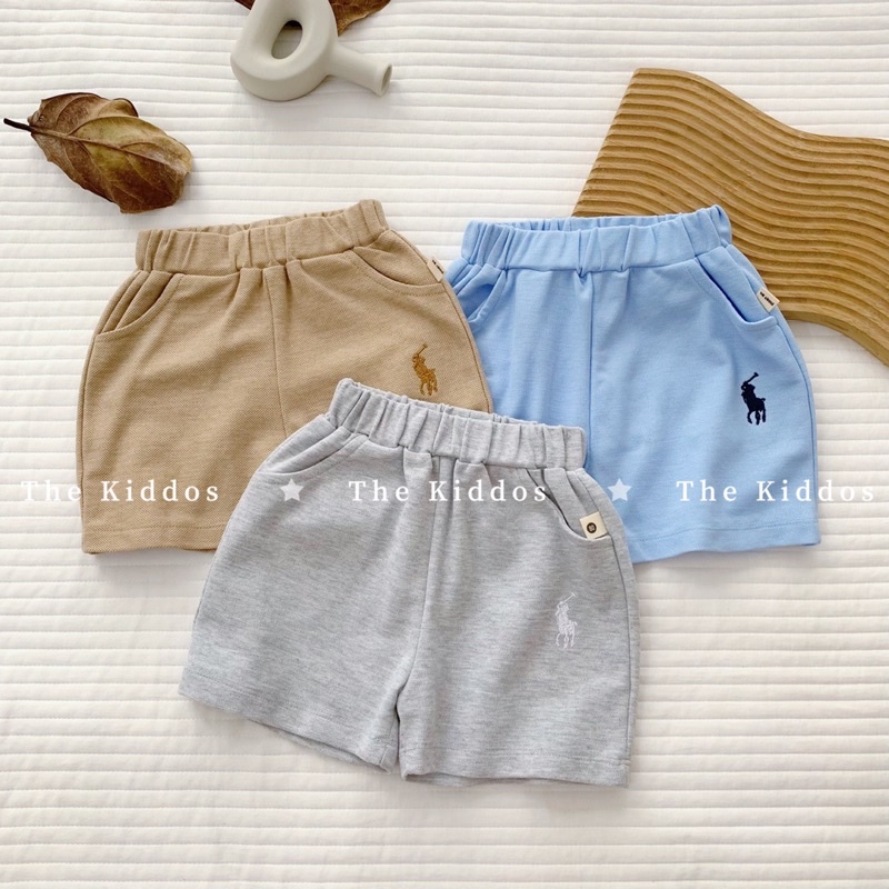 Bộ cộc tay polo bé trai từ 9-20kg Kidddos thêu nổi - Bộ bé trai bé gái mùa hè đi chơi đi học - 0823B005