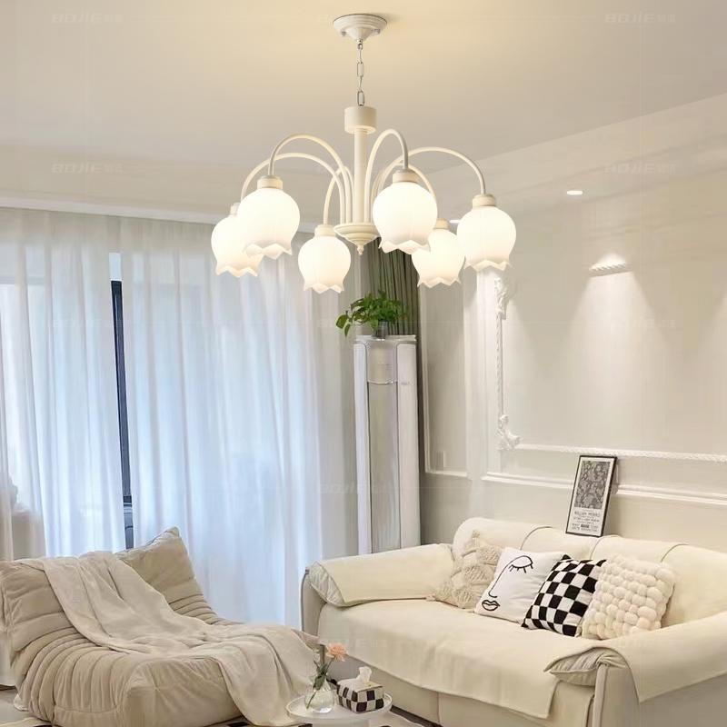 Kem Lily Of The Valley Đèn Chùm Phòng Ngủ Chính Đèn Đơn Giản Phòng Khách Hiện Đại Phòng Ăn Chiếu Sáng Sáng Tạo Lưới Đỏ I