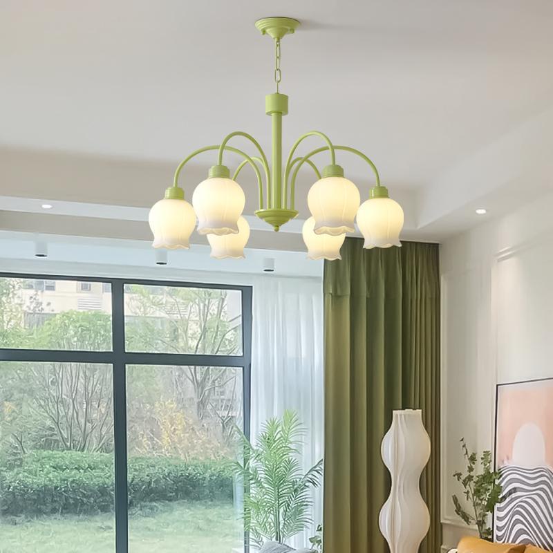 Kem Lily Of The Valley Đèn Chùm Phòng Ngủ Chính Đèn Đơn Giản Phòng Khách Hiện Đại Phòng Ăn Chiếu Sáng Sáng Tạo Lưới Đỏ I