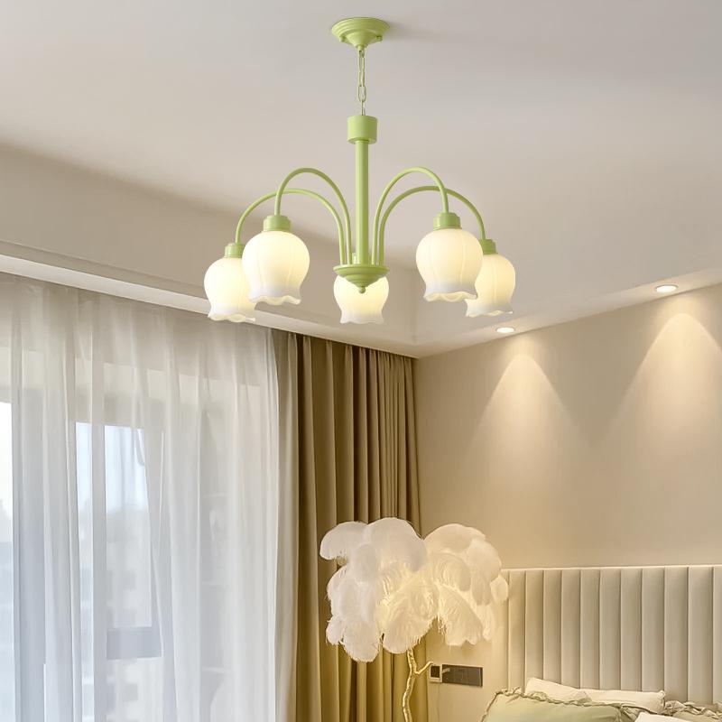 Kem Lily Of The Valley Đèn Chùm Phòng Ngủ Chính Đèn Đơn Giản Phòng Khách Hiện Đại Phòng Ăn Chiếu Sáng Sáng Tạo Lưới Đỏ I