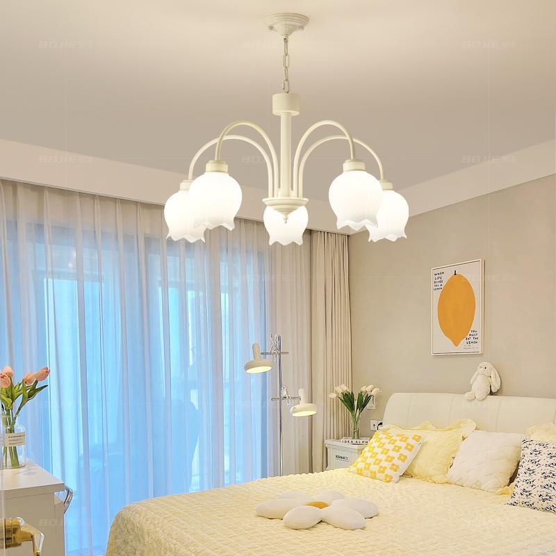 Kem Lily Of The Valley Đèn Chùm Phòng Ngủ Chính Đèn Đơn Giản Phòng Khách Hiện Đại Phòng Ăn Chiếu Sáng Sáng Tạo Lưới Đỏ I