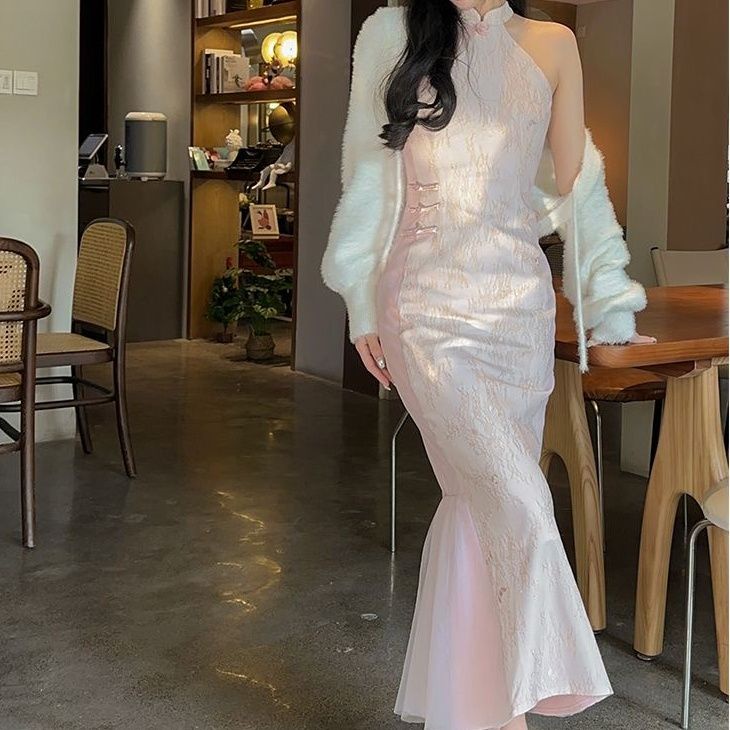 Đầm Sườn Xám Cách Tân Kiểu Đuôi Cá Phong Cách Trung Hoa Thời Trang Cho Nữ 8.30