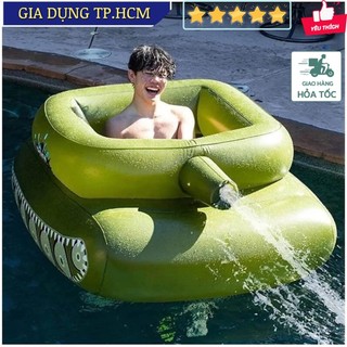 🆕 Phao bơi mô hình xe tăng Pool Inflatable Tank Swimming Ring Toy