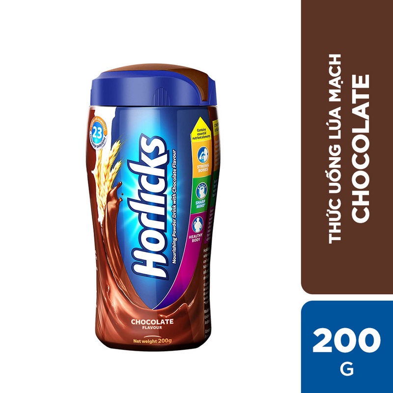 Thức uống lúa mạch Horlicks vị chocolate/ vị truyền thống 200g