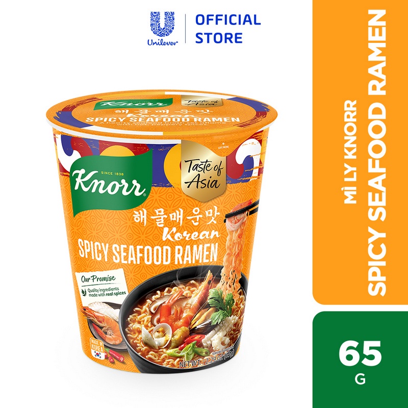 Mì ly ramen hải sản Hàn Quốc hiệu Knorr 65g