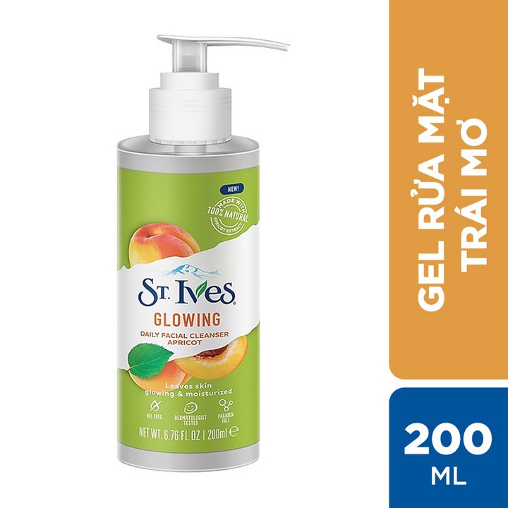 Gel rửa mặt dưỡng da căng sáng chiết xuất Trái Mơ St.Ives 200ml