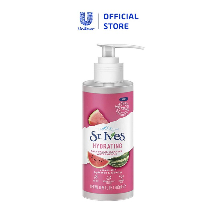 Gel rửa mặt dưỡng ẩm chiết xuất quả Dưa Hấu St.Ives 200ml