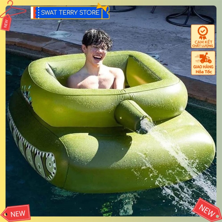 ✴️ Phao bơi mô hình xe tăng Pool Inflatable Tank Swimming Ring Toy