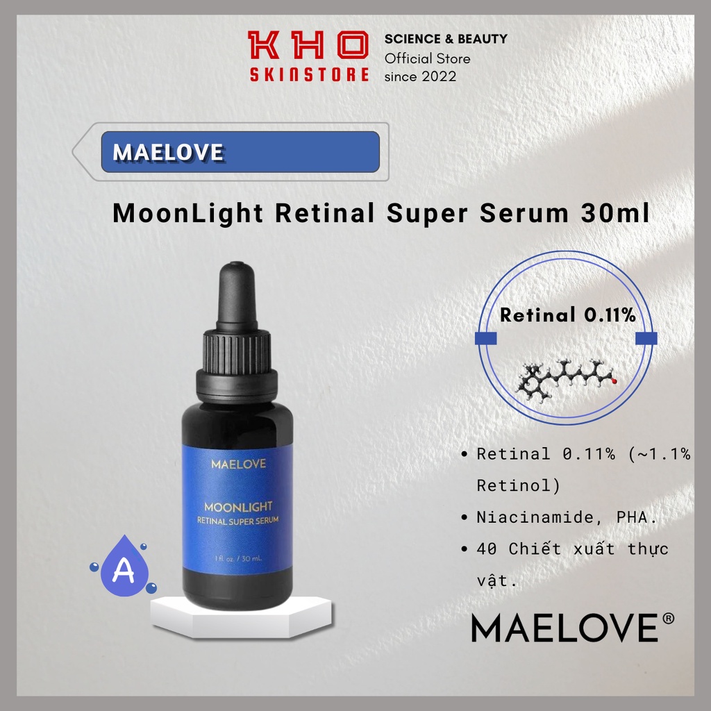 Maelove Tinh chất chống lão hóa 0.11% Retinal Moolight super retinal serum