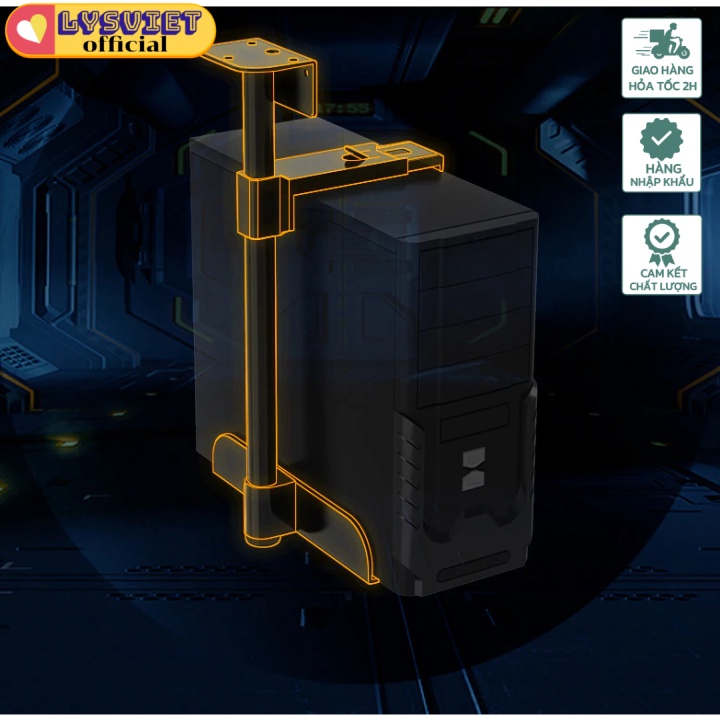 [Lysvietvn] Giá đỡ thùng máy CPU dưới bàn Computer Case Holder Installed Under The Table