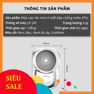 Máy Cạo Râu Mini 6 Lưỡi Kép Tự Mài