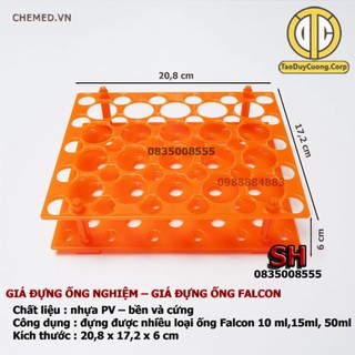 Giá đựng ống nghiệm đa năng, giá đựng ống ly tâm, giá đựng ống falcon các kích cỡ 10ml,15ml, 50ml