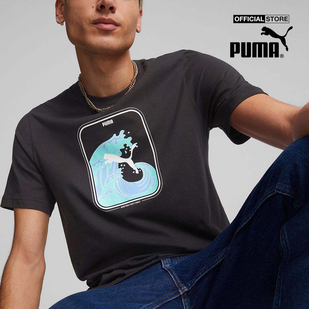 PUMA - Áo thun nam cổ tròn tay ngắn GRAPHICS Wave 674483-01