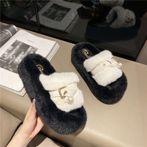 Dép Lông Đi Trong Nhà Thiết Kế Mới Thời Trang Theo Phong Cách Pháp Cho Nữ